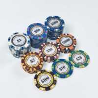 Ensemble de jetons de poker de luxe style EPT, 500 pièces, intérieur en mousse haute densité, 10 dénominations, cartes d'indexation géantes, fourniture officielle