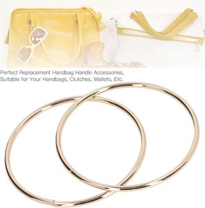 Poignée de sac à main ronde en métal, anneau de sac, boucle, quincaillerie pour bagages, accessoires en fil métallique, or clair - Product Image 4
