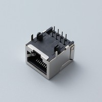 Conector de Red RJ45 Hembra 8P8C, Multiposición, Unión Completa, Carcasa de Cobre, Interfaz de Red Rectangular, Conector PCB