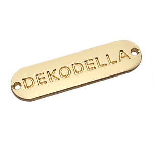 مخصص محفور اسم العلامة التجارية ملصق معدني تصميم شعار علامة تجارية خاصة طباعة ملصق خياطة للملابس والملابس - Product Image 1