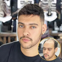 Perruque complète en dentelle pour hommes, 100% cheveux vierges brésiliens, ondulation naturelle, densité 100-120%, avec étiquette suspendue, systèmes de remplacement capillaires