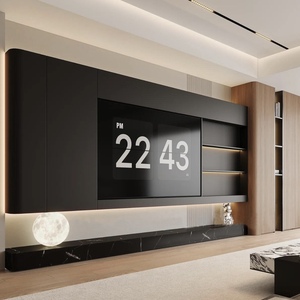 Thông minh tùy chỉnh thiết kế hiện đại sang trọng toàn bộ Tường <span class=keywords><strong>TV</strong></span> tủ đồ nội thất phòng khách thép không gỉ <span class=keywords><strong>TV</strong></span> Tủ Bộ - Product Image 2