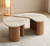 Table basse en pierre naturelle Alien, grande table de salon créative en bois massif pour la maison