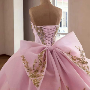 Rsm261017 Vestidos <span class=keywords><strong>de</strong></span> 15 Años Color Rosa, Mangas Desmontables, Vestido <span class=keywords><strong>de</strong></span> Gala Transparente, Vestido <span class=keywords><strong>de</strong></span> Quinceañera Jancember - Product Image 5