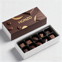 Boîte d'emballage en papier rigide biodégradable à encre de soja écologique avec gaufrage, taille personnalisée pour cadeaux, chocolats, vente en gros