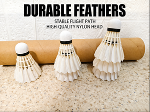 ลูกขนไก่แบดมินตันเกรด <span class=keywords><strong>3</strong></span> ขนเป็ดแท้ แพ็ค 12 ลูก บินเสถียร เหมาะสำหรับฝึกซ้อมกีฬาในร่มและกลางแจ้ง - Product Image 3