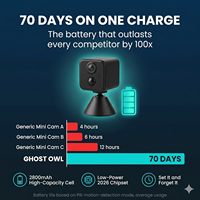 Mini caméra très vendue 3MP 2K HD, batterie 70 jours, Wi-Fi double bande, vision nocturne, détection de mouvement PIR, audio bidirectionnel, moniteur bébé