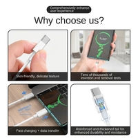 Câble USB 3.0 Type-C vers C en nylon tressé de 2 m, 60 W, 6 A, charge rapide pour téléphones mobiles et tablettes