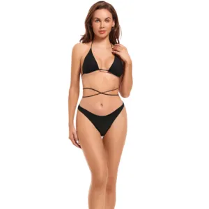 Customization Tan Through Swimwear 2 Piece Bikini For Women