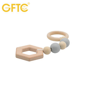 Yumuşak ahşap çiçek kuş yüzük yuvarlak silikon tığ boncuk oyna spor asılı çıngırak gıda sınıfı bebek diş kaşıyıcı oyuncak Unisex - Product Image 3