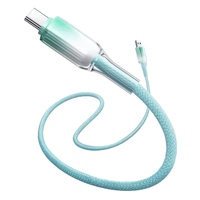 Kabel Pengisian Cepat 3-in-1 Gradien Hijau Putih 1.2M, Konduktor Tembaga Murni, Nylon, untuk Komputer, Grosir Pabrik, Dapat Disesuaikan