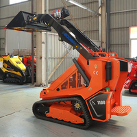 Kompakter Raupenlader Mini-Skid-Steer-Lader X1100 mit Kubota-Dieselmotor und Frontschaufel, hohe Effizienz für Bau und Landschaftsbau