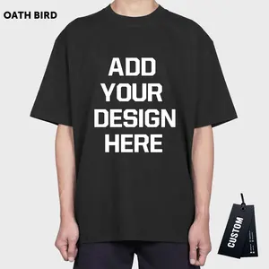 사용자 정의 로고 그래픽 T 셔츠 사용자 정의 3d 퍼프 인쇄 티셔츠 망 헤비급 240gsm Combed 코튼 대형 티셔츠