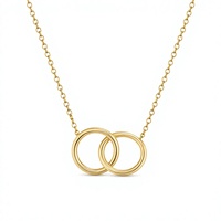 Collar con Colgante de Doble Anillo Personalizado, Cadena de Acero Inoxidable, Joyería de Moda para Regalo