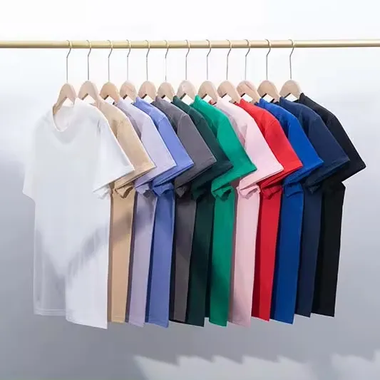 Quantité minimale de commande 2 pièces extérieur de haute qualité Street Wear t-shirts surdimensionné Logo personnalisé coton hommes fil teint T-shirts
