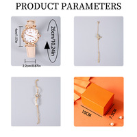 Ensemble de bijoux et montre pour femme Wisteria en alliage et quartz rose, design exquis, idéal pour les fêtes et occasions spéciales