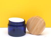Pot en verre à cosmétiques de luxe vert Original avec couvercle, puissance de 100g