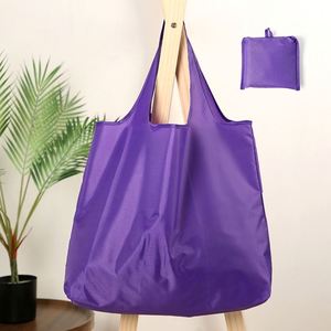 Custom Eco-friendly Durable <b>Recyclable</b> Nylon Extra Large Handled Button Closure Folding Shopping Tote <b>Bag</b> for Advertising Use - Product Image 1