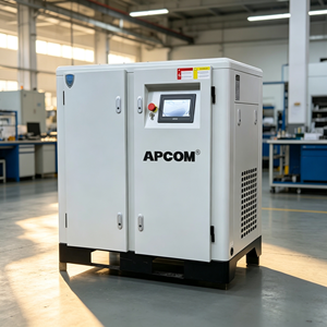 เครื่องอัดอากาศแบบสกรูไร้น้ำมัน APCOM ที่เชื่อถือได้ พร้อมระบบขับเคลื่อนอินเวอร์เตอร์ VSD แบบเงียบ ผลิตจากสแตนเลส - Product Image 4