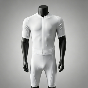 Unisex Triathlon Cycling Bodysuit Breathable Laser-Cut Sleeveless/Short/Long Sleeve Full-Zip Customizable Gel-<b>Padded</b> Biking Suit - Product Image 1