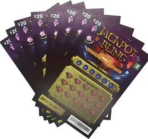 Carte de loterie personnalisée à prix bas, impression couleur, cartes à gratter, billet de loterie à gratter