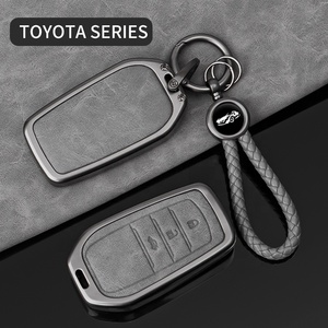 Trên bán grey da kim loại <span class=keywords><strong>Keyless</strong></span> Fob chìa khóa xe bìa cho chìa khóa xe xe Bìa - Product Image 4
