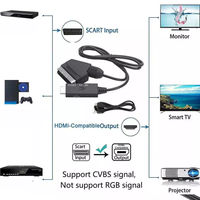 Convertisseur SCART vers HDMI certifié CE/RoHS 1080p RGB vers HDM1 PAL/NTSC Plug&Play en vrac pour PS2/PS3/Xbox/Wii/DVD