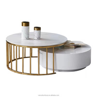 Tables basses design italien en acier inoxydable, ensemble de tables basses modernes pour salon