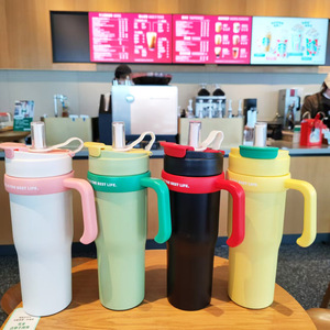 Stainless Steel Tumbler 900ml Double Wall Vacuum Insulated With Straw And Handle For Travel Outdoor Use - Product Image 5