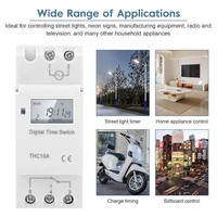 Temporizador Programable, Interruptor de Relé de Tiempo, Controlador de 12V 24V 48V CA 110V 220V, Temporizador Digital Electrónico Semanal con Pantalla LCD, THC15A
