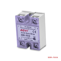 Régulateur de tension à semi-conducteurs AOYI SSR-75VA, relais 75A VR 500KΩ, contrôle 24-380VAC monophasé pour armoire de commande de chauffage