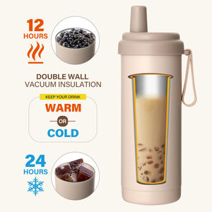 Precios de fábrica 18OZ botella de agua reutilizable de acero inoxidable viaje té jugo leche portátil lindo agitador para regalo - Product Image 4