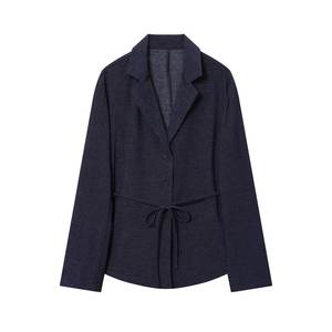 Chaqueta de Mujer, Nueva Moda, Doble Botonadura, Bordada, Otoño, Estilo Retro Europeo Americano, Casual, Versátil, con Cinturón - Product Image 1