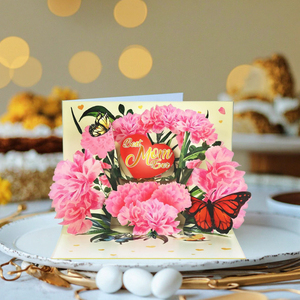 Tarjetas emergentes de flores de papel, tarjeta de ramo de flores de lirios, tarjetas de felicitación 3D emergentes para el aniversario del Día de la madre con sobre y nota - Product Image 2