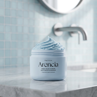 Nettoyant Mochi au riz et hysope bleu Arencia 120g – Crème hydratante nettoyante en profondeur pour le visage, usage unisexe