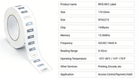 Étiquette NFC NTAG213 13,56 MHz 17x12 mm, autocollant RFID NFC ISO14443A pour contrôle d'accès, paiement et clé d'hôtel