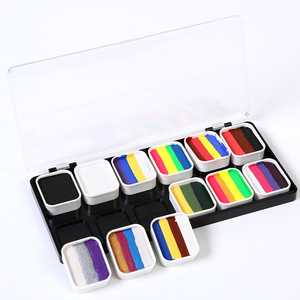 Kit de maquillage <span class=keywords><strong>professionnel</strong></span> pour <span class=keywords><strong>peinture</strong></span> faciale activée par l'eau en gros avec pochoirs, autocollants de gemmes, pinceaux, kit de <span class=keywords><strong>peinture</strong></span> faciale pour enfants - Product Image 5