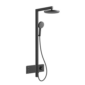 Wall Mount Brass Rain <b>Shower</b> <b>System</b> With Slide Bar Thermostatic Faucet Minimalist Design Polished Finish 37.6in Bathroom - Product Image 2