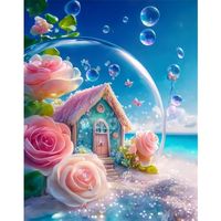 Kit de Peinture Diamant Chenistory Goutte d'Eau, Fait Main, DIY, Kits d'Artisanat pour Adultes, Paysage Abstrait Rond Complet