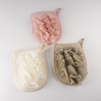 Gants de douche exfoliants en maille douce pour usage quotidien à la maison, éponge de douche en forme de melon