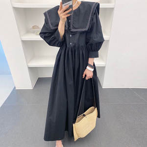 <span class=keywords><strong>Abito</strong></span> Estivo 2026 Elegante in Morbido Tessuto Azzurro con Colletto a Doppio Strato, Bottoni e Maniche a Lanterna - Product Image 2