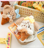 6Pc Kawaii Mikko peluche poupée porte-clés boîte aveugle jouets mignon crème glacée en peluche pendentif dessin animé ornement accessoire porte-clés filles cadeau