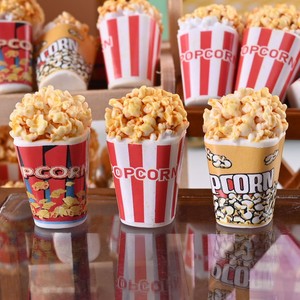 Miniatura de Cubeta de Palomitas de Maíz de Resina, Accesorio de Comida para Casa de Muñecas, Escala 1:12, Snack de Película - Product Image 4