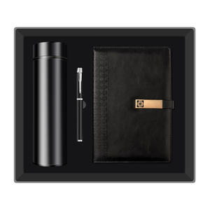 مجموعة علب هدايا ملونة للفتيات موراندي دفتر ملاحظات + قلم معدني + قارورة فراغية 3 في 1 شعار مخصص وردي عرض ترويحي - Product Image 4