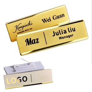 Hot Sale Blank <b>Name</b> <b>Tag</b> Badge Custom Gold Metal Aluminum Sublimation Staff Magnetic <b>Name</b> Badge for School Uniform - Product Image 2