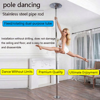 Barre de pole dance professionnelle de 45 mm en acier inoxydable, barre de danse statique et rotative pour la maison, la salle de sport et l'entraînement physique
