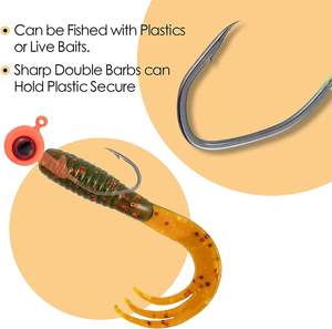Jigs <span class=keywords><strong>de</strong></span> pesca listos para enviar: cabezas <span class=keywords><strong>de</strong></span> jig para crappie <span class=keywords><strong>de</strong></span> 1.75g y 3.5g para pesca en agua dulce/fondo, y jigs con cuchilla giratoria para lubina para pesca en barco en <span class=keywords><strong>el</strong></span> océano. - Product Image 5