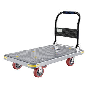 औद्योगिक भंडारण के लिए ग्रे पांच पहिया नायलॉन हैंड कार्ट भारी शुल्क 800 किलोग्राम प्लेटफॉर्म हैंड कार्ट - Product Image 1