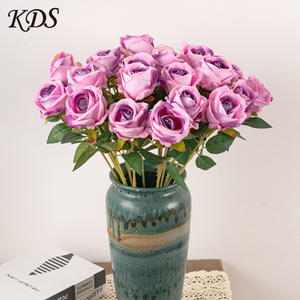 Prix de gros, roses artificielles réalistes de 51 cm, fleurs en soie colorées, fausses fleurs pour la décoration de mariage et de la maison - Product Image 2