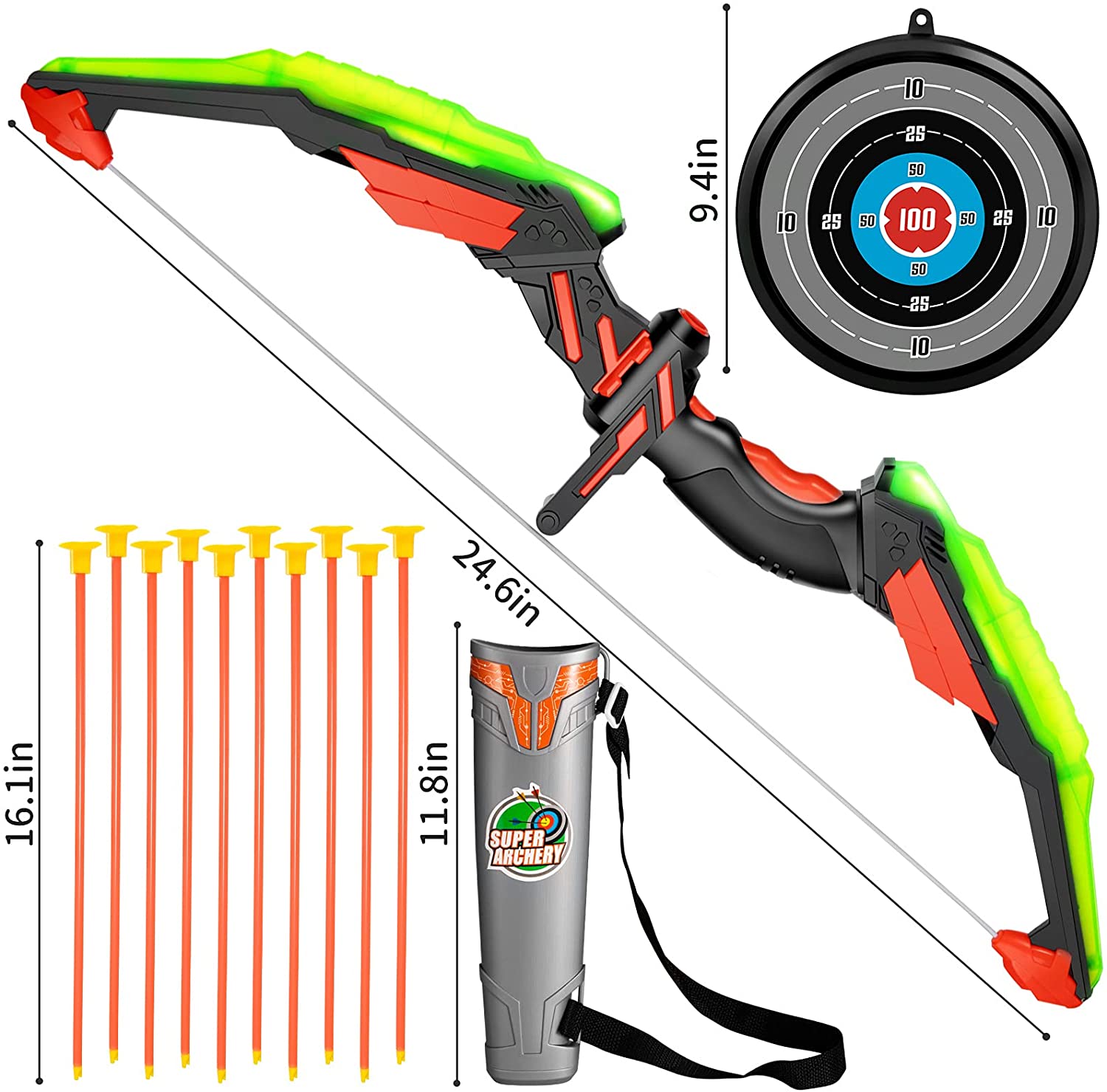 Juego de tiro con arco y flecha para niños, con flechas de pie, para tiro con arco, juguetes al aire libre, Kit de juguete